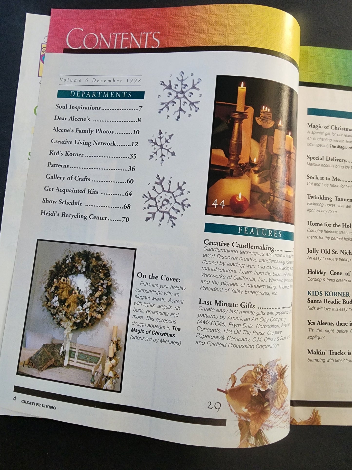 Aleene's Creative Living Dec. 1998 Craft Sewing Quilting craft book Tennessee Junk Trunk