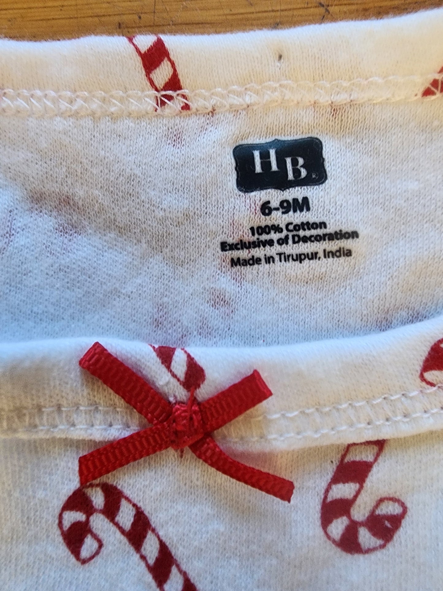 NWT Girls Hudson Baby Candy Cane Christmas Cotton Dress 6-9 Months Tennessee Junk Trunk
