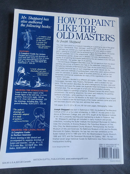How to Paint Like the Old Masters by Joseph Sheppard softcover art book Tennessee Junk Trunk