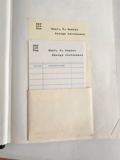 Vintage Energy Dictionary by Hunt, V. Daniel Hardback book 1979 Tennessee Junk Trunk