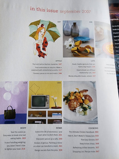 Real Simple Sept. 2007 Issue - Fashion made Easy, The chicken handbook of delicious meals Tennessee Junk Trunk