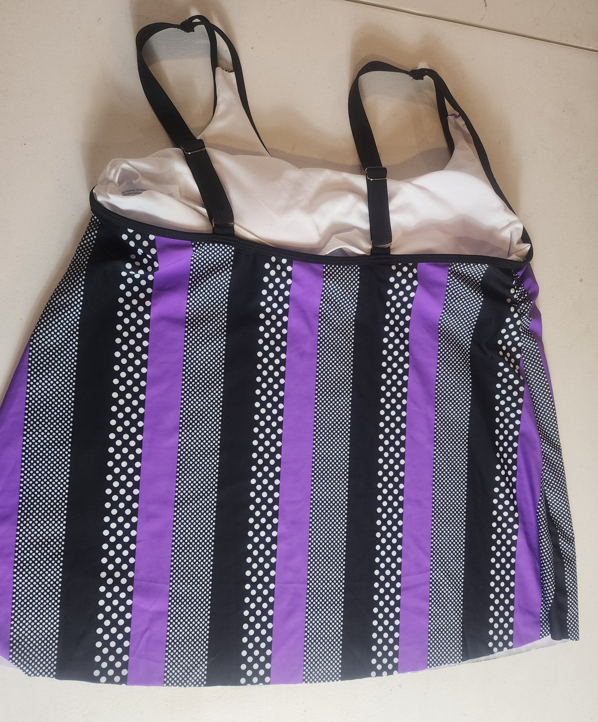 Women's Plus Size Swimsuit 18-20 Purple Black White Tennessee Junk Trunk