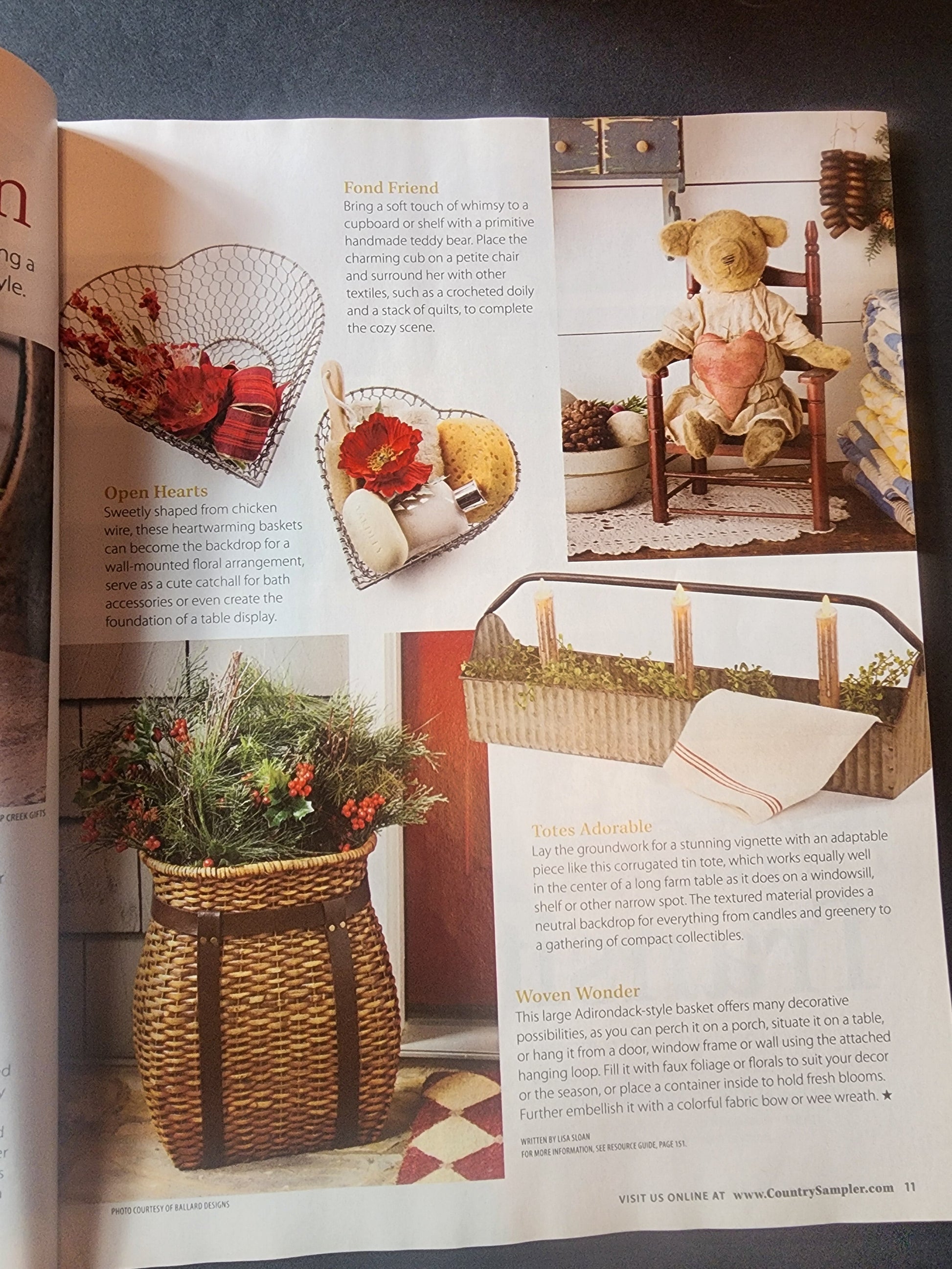 Country Sampler Jan 2019 Restful Retreats Create a Guest Suite, top 10 Collectibles Tennessee Junk Trunk