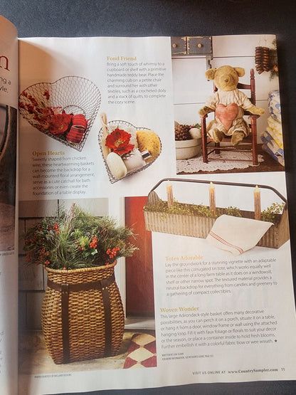 Country Sampler Jan 2019 Restful Retreats Create a Guest Suite, top 10 Collectibles Tennessee Junk Trunk
