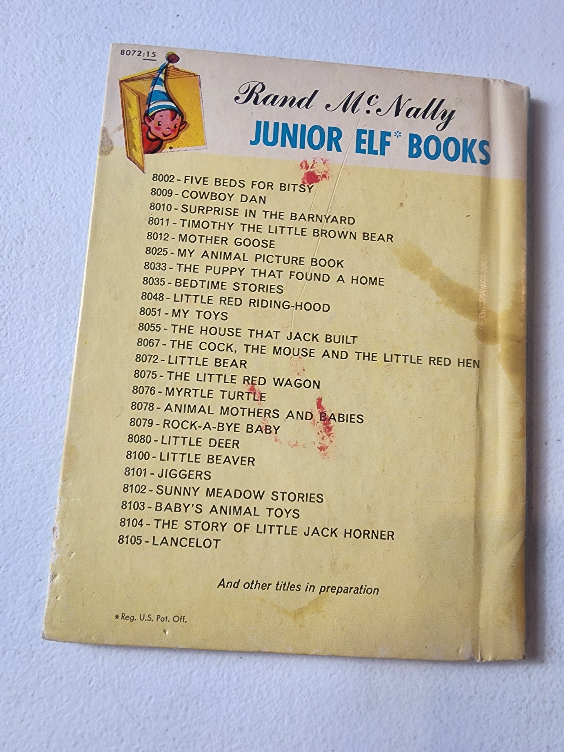 Vintage 1956 A Rand McNally Junior Elf Book Little Bear Picture Storybook Tennessee Junk Trunk