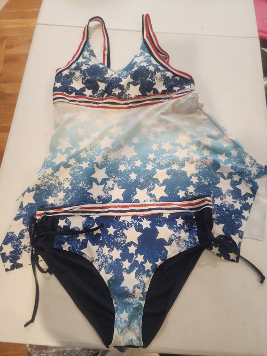 Women's Two-piece tankini Patriotic swimsuit XL 16 Tennessee Junk Trunk