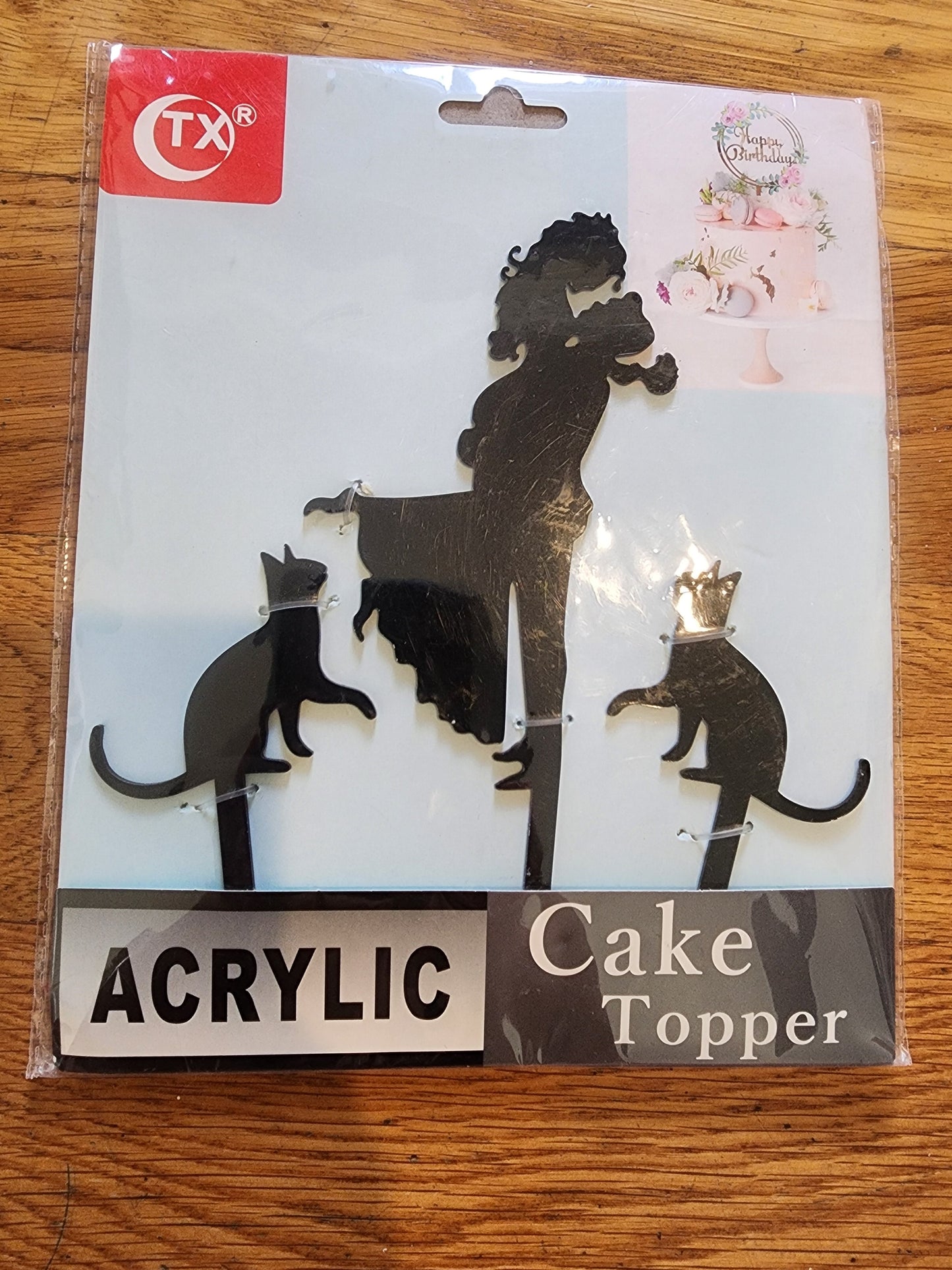 Wedding Cake Topper - Bride Hold Groom with Flowers Besides Two Pet Cats Silhouette Cake Decoration Tennessee Junk Trunk