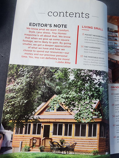 Tiny Homes Magazine - Living Large In Small Houses - 17 Beautiful Homes - Building Checklist!  Get Organized Tennessee Junk Trunk