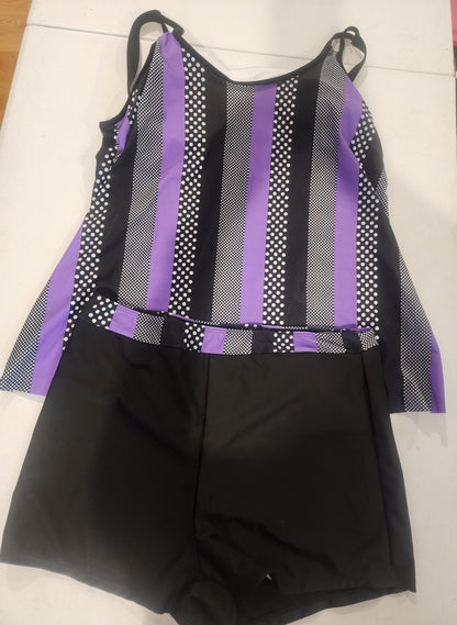 Women's Plus Size Swimsuit 18-20 Purple Black White Tennessee Junk Trunk