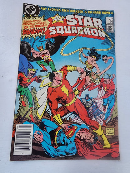 All-Star Squadron 36  Superman vs SHAZAM!  1984 DC Comic  in very good but not mint condition. Tennessee Junk Trunk