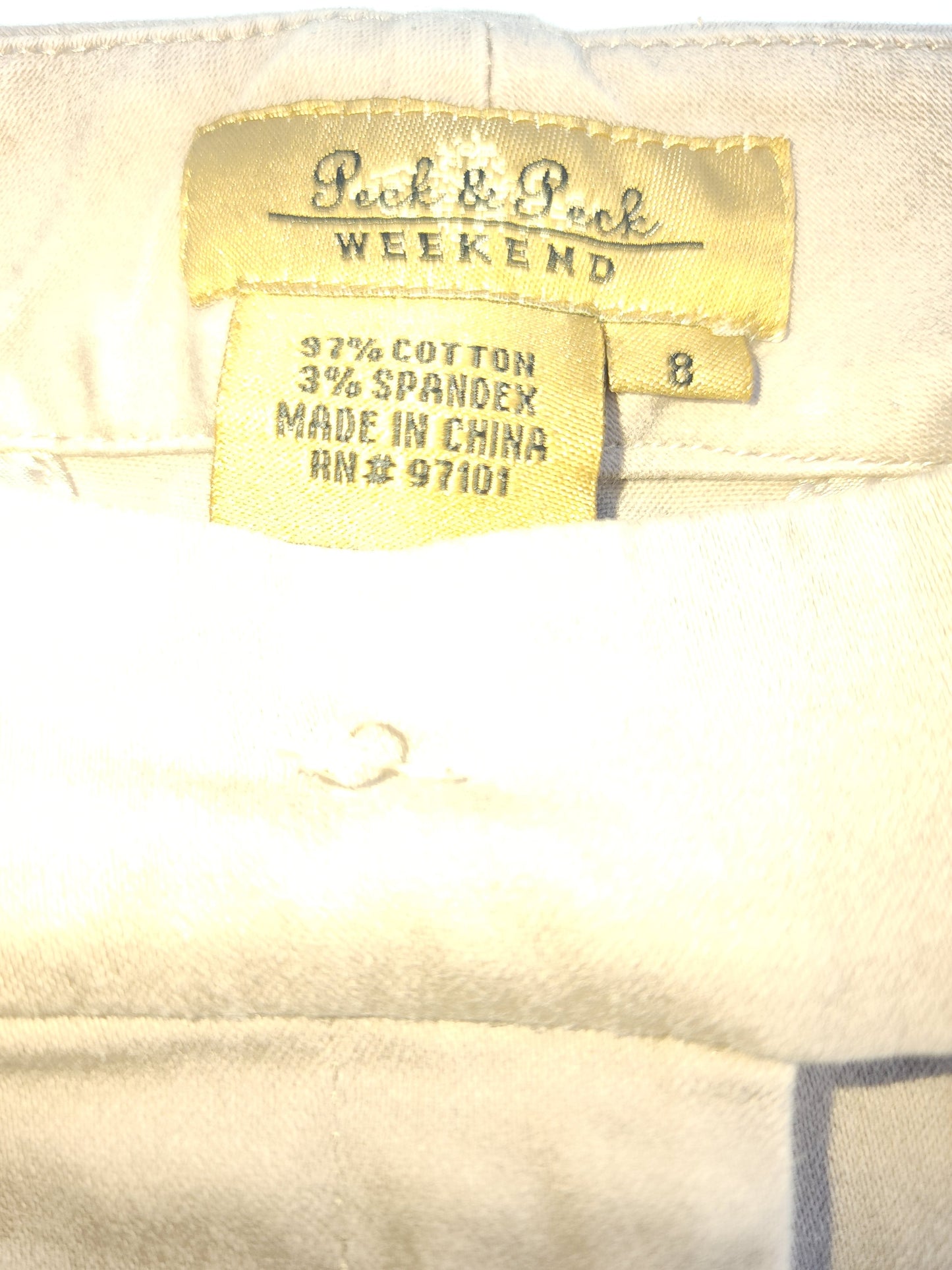 Women's Tan Pants Peck & Peck size 8 Tennessee Junk Trunk
