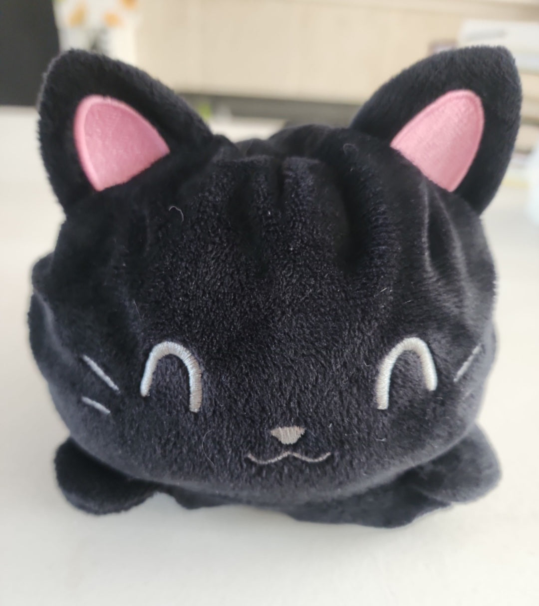 The Original Reversible Cat Plushie - Black Cat Sensory Fidget Stuffed Animal Tennessee Junk Trunk