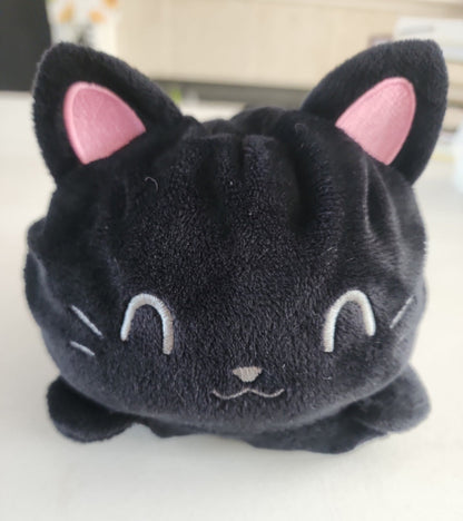 The Original Reversible Cat Plushie - Black Cat Sensory Fidget Stuffed Animal Tennessee Junk Trunk