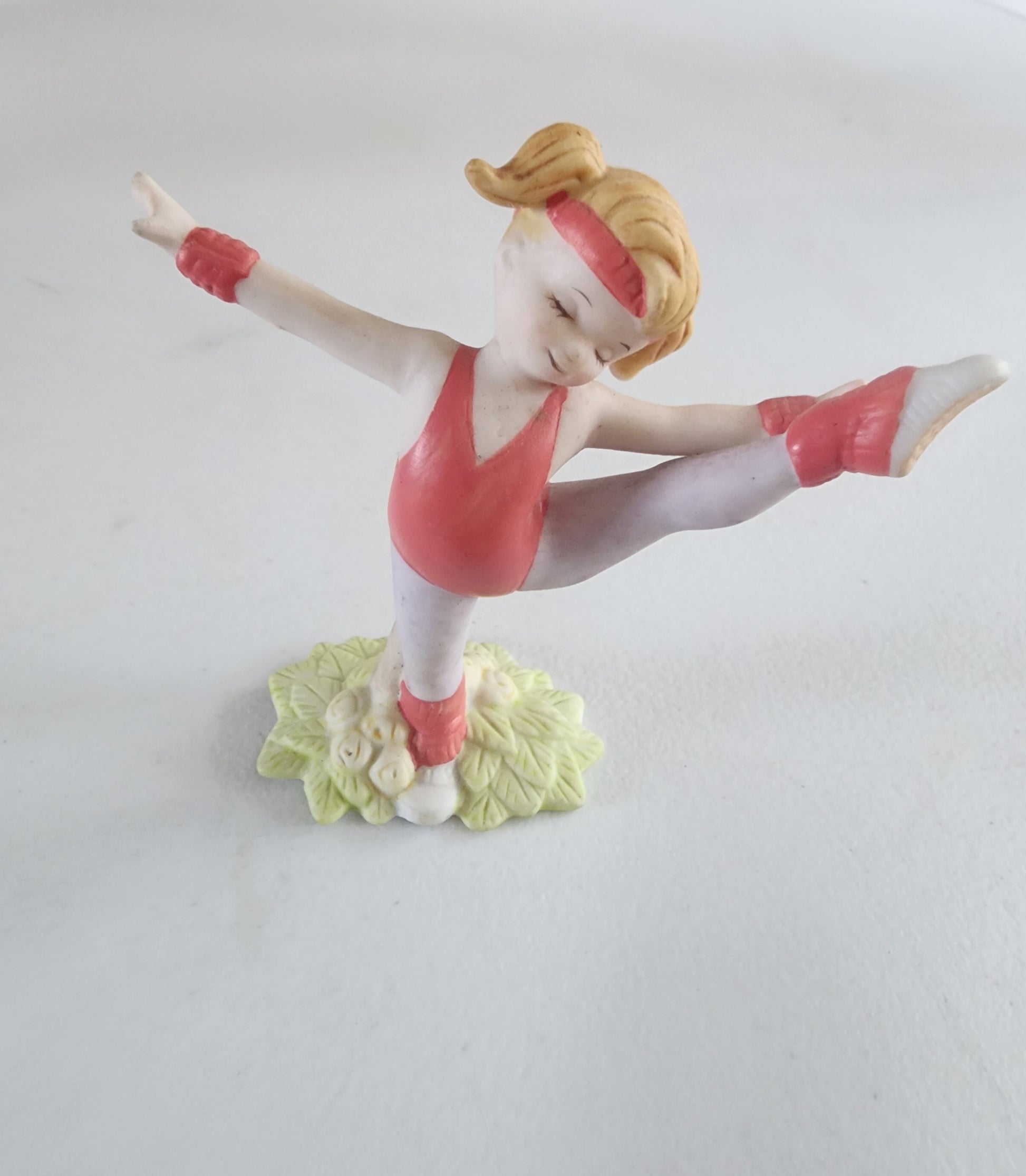 70s Vintage George Good Taiwan Porcelain Gymnastics Girl Figurine Gymnast Tennessee Junk Trunk