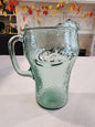 Vintage Heavy Green Pebbled Glass Coca-Cola / Coke Pitcher 64 Oz w/ Ice Lip Tennessee Junk Trunk
