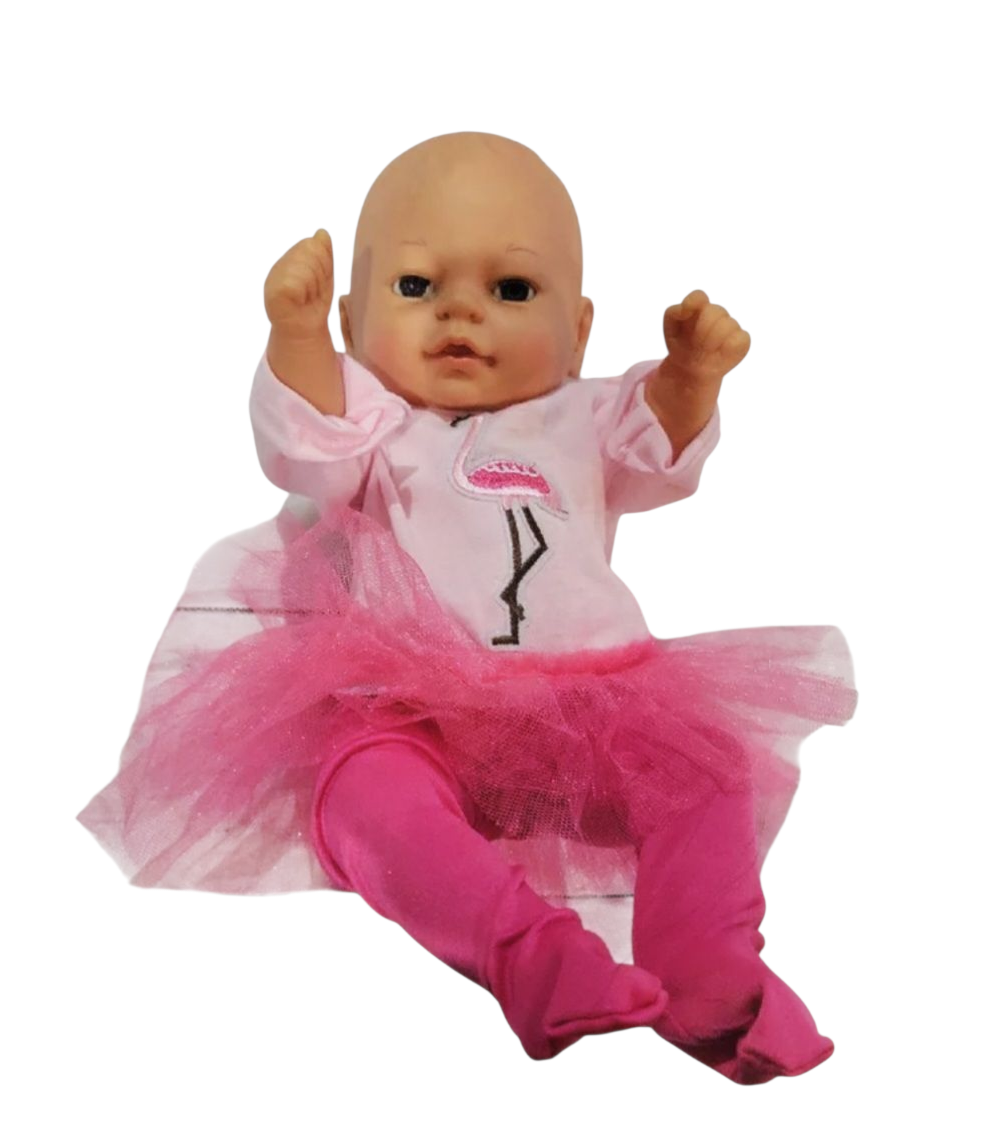 Cititoy Reborn Girl 14"  Baby Doll 1994 anomatically correct w/  pink Flamingo outfit Tennessee Junk Trunk