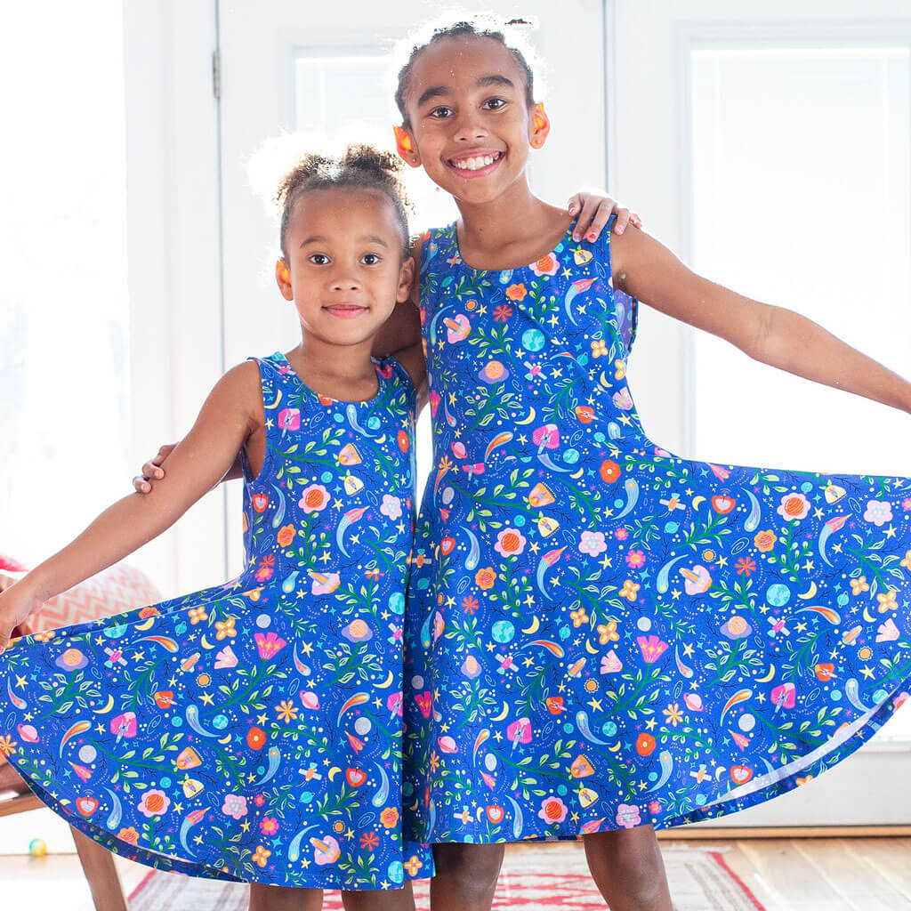 "Gardeners of the Galaxy" Space Paisley Sleeveless Play Dress with Pockets Princess Awesome & Boy Wonder