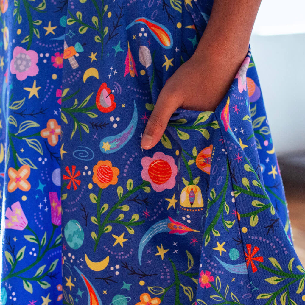 "Gardeners of the Galaxy" Space Paisley Sleeveless Play Dress with Pockets Princess Awesome & Boy Wonder