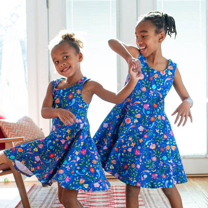 "Gardeners of the Galaxy" Space Paisley Sleeveless Play Dress with Pockets Princess Awesome & Boy Wonder