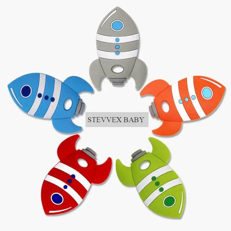 Rocket Silicone Baby Teether Rodent Baby Teething Toys Chewable Animal Shape Baby Products Nursing Gift Stevvex