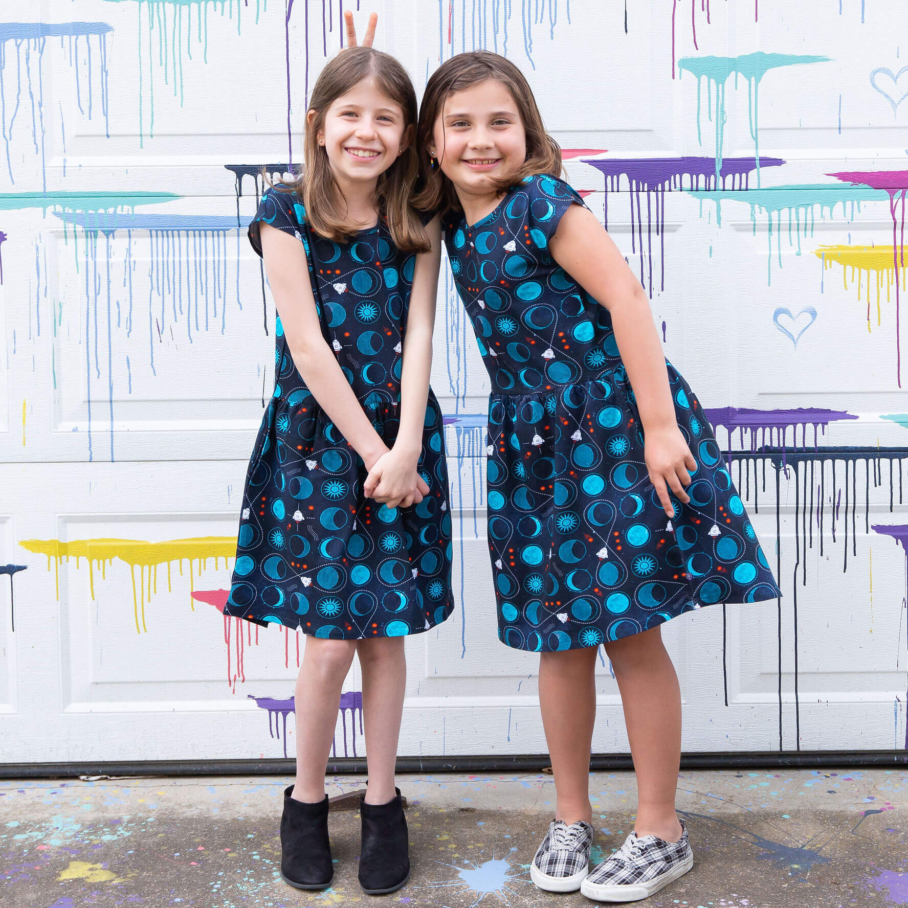 "Gravity Assist" Rocket to the Moon Cap Sleeve Dress with Pockets Princess Awesome & Boy Wonder
