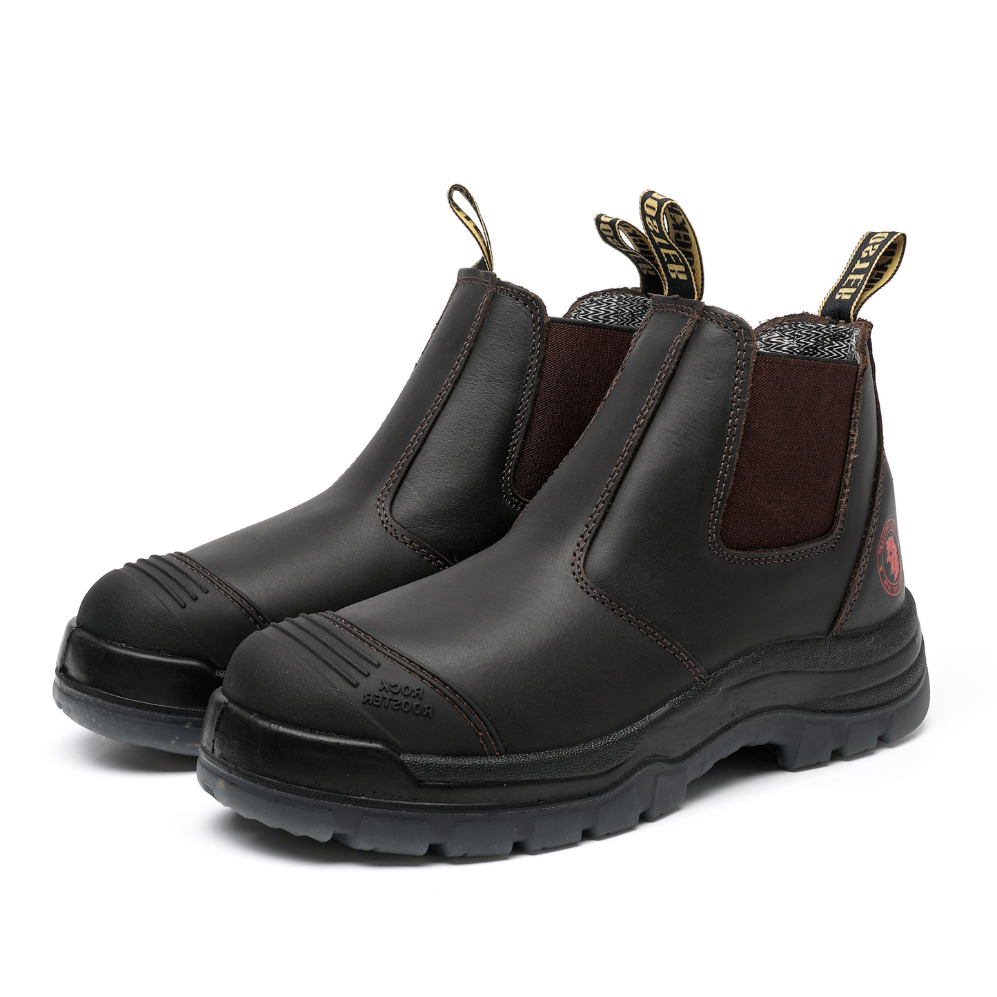 ROCKROOSTER Bakken Dark Brown 6 inch Pull on Leather Work Boots AK229 Rock Rooster Footwear Inc