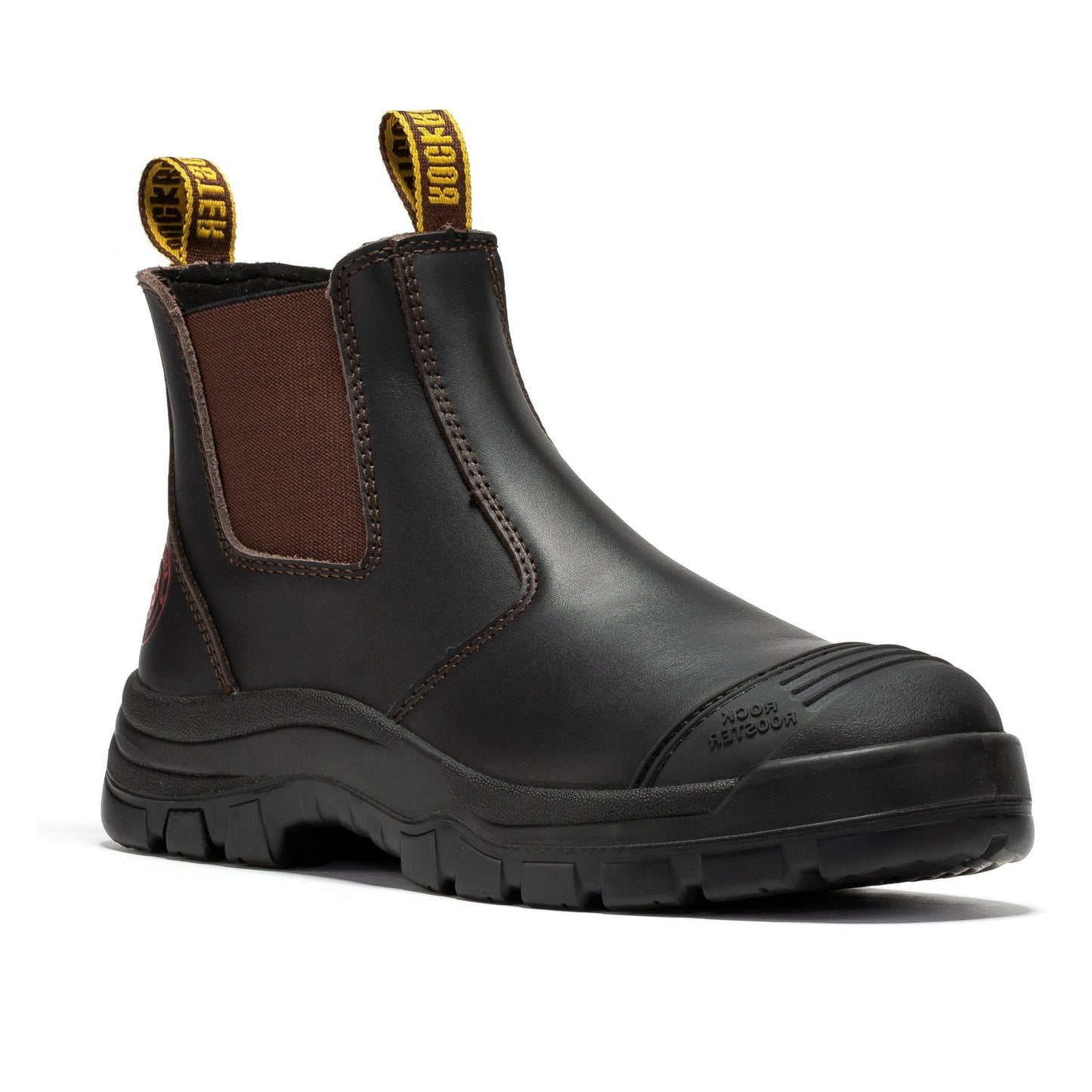 ROCKROOSTER Bakken Dark Brown 6 inch Pull on Leather Work Boots AK229 Rock Rooster Footwear Inc