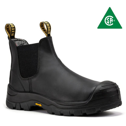 ROCKROOSTER Beaufort Men's Black 6 inch Composite Toe Pull-on Leather Work Boots VAK630 Rock Rooster Footwear Inc