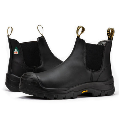 ROCKROOSTER Beaufort Men's Black 6 inch Composite Toe Pull-on Leather Work Boots VAK630 Rock Rooster Footwear Inc