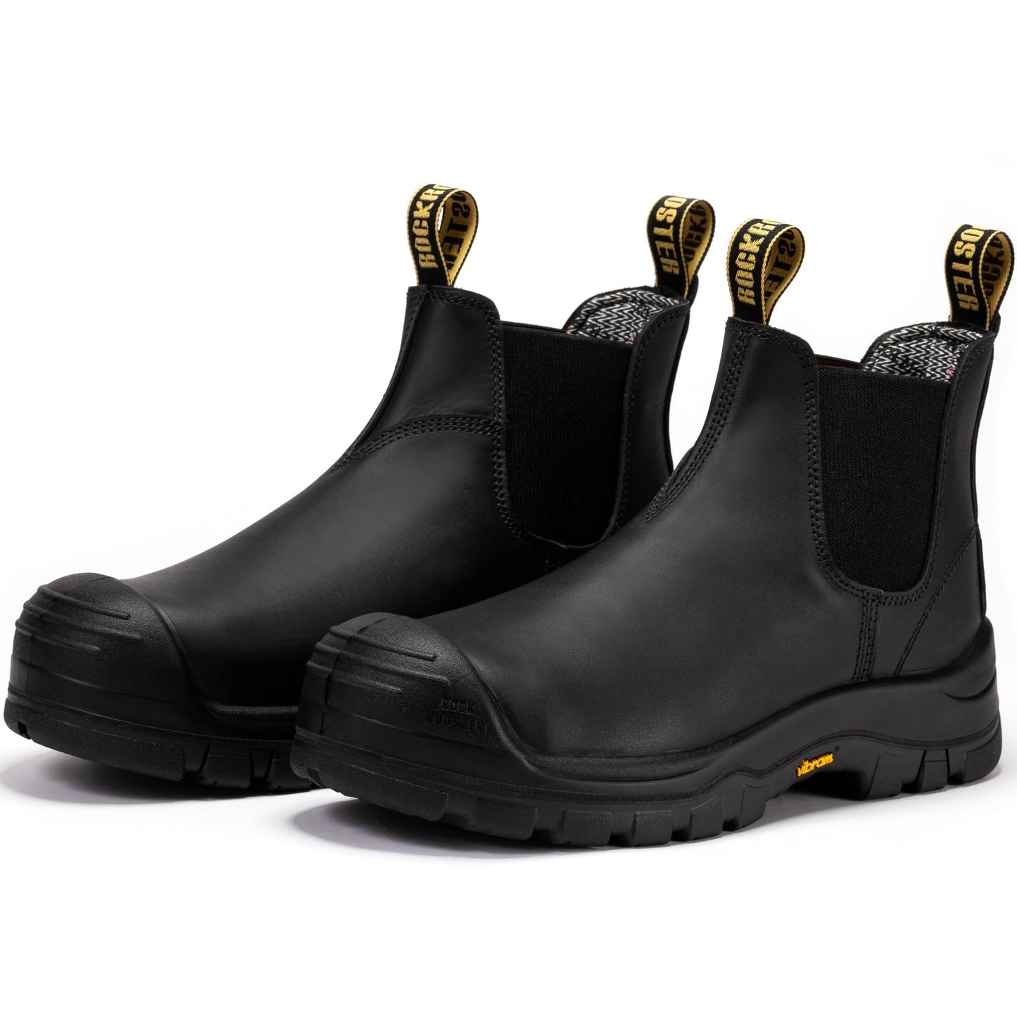 ROCKROOSTER Beaufort Men's Black 6 inch Composite Toe Pull-on Leather Work Boots VAK630 Rock Rooster Footwear Inc