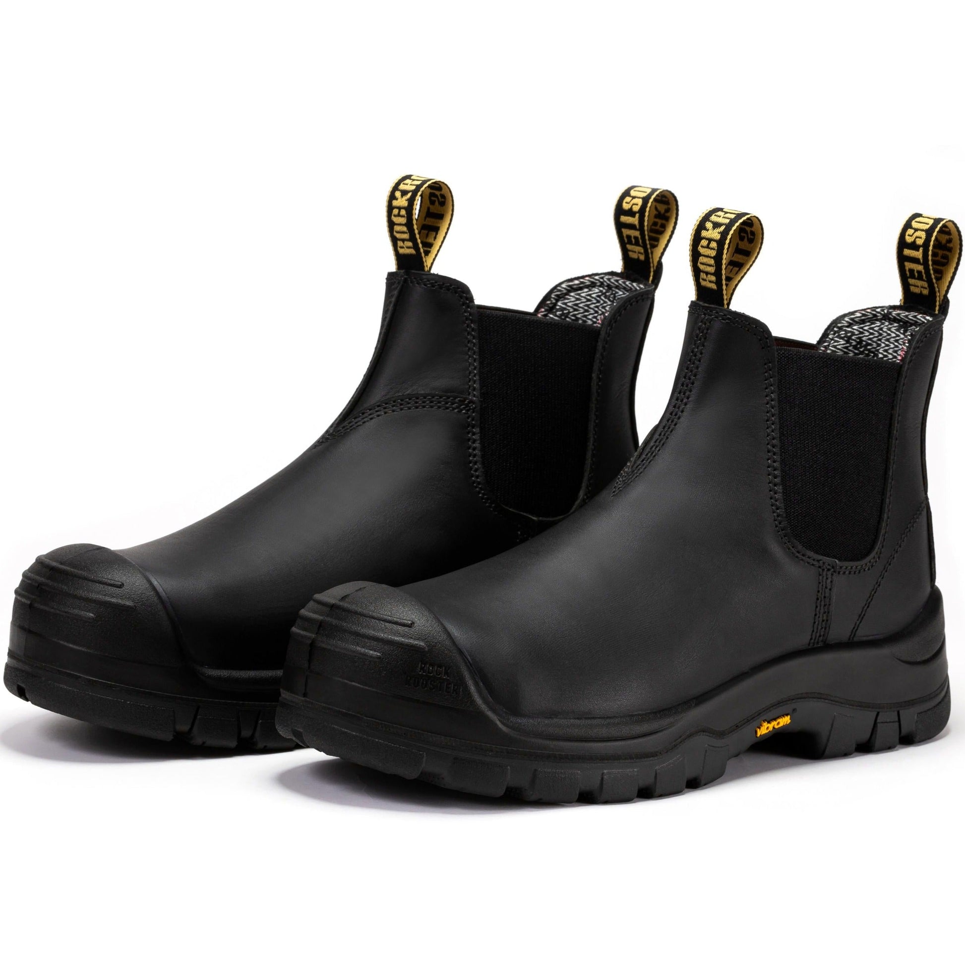 ROCKROOSTER Beaufort Men's Black 6 inch Composite Toe Pull-on Leather Work Boots VAK630 Rock Rooster Footwear Inc