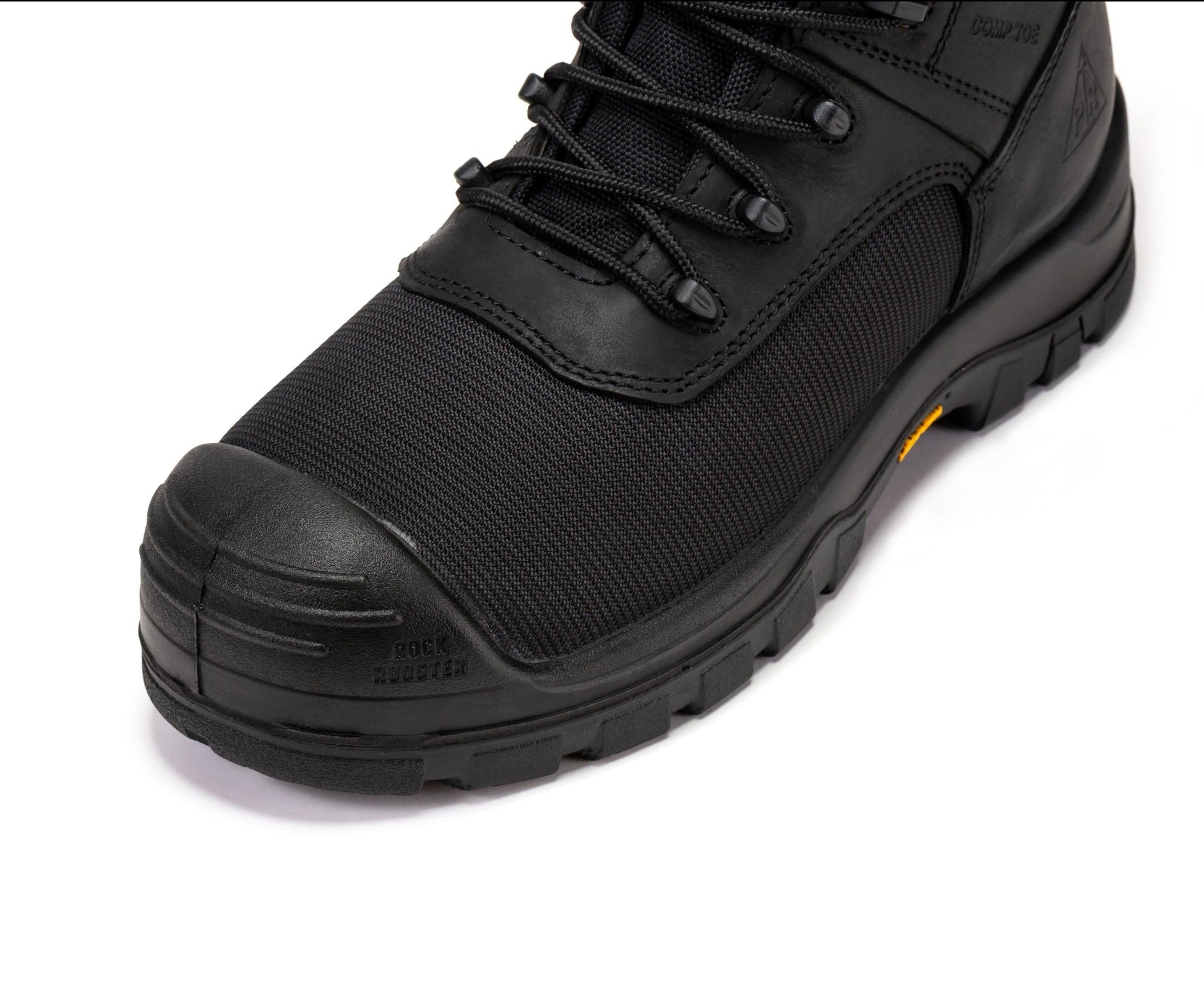ROCKROOSTER Beaufort Men's Black 8 inch Waterproof Composite Toe Work Boots VAK830 Rock Rooster Footwear Inc
