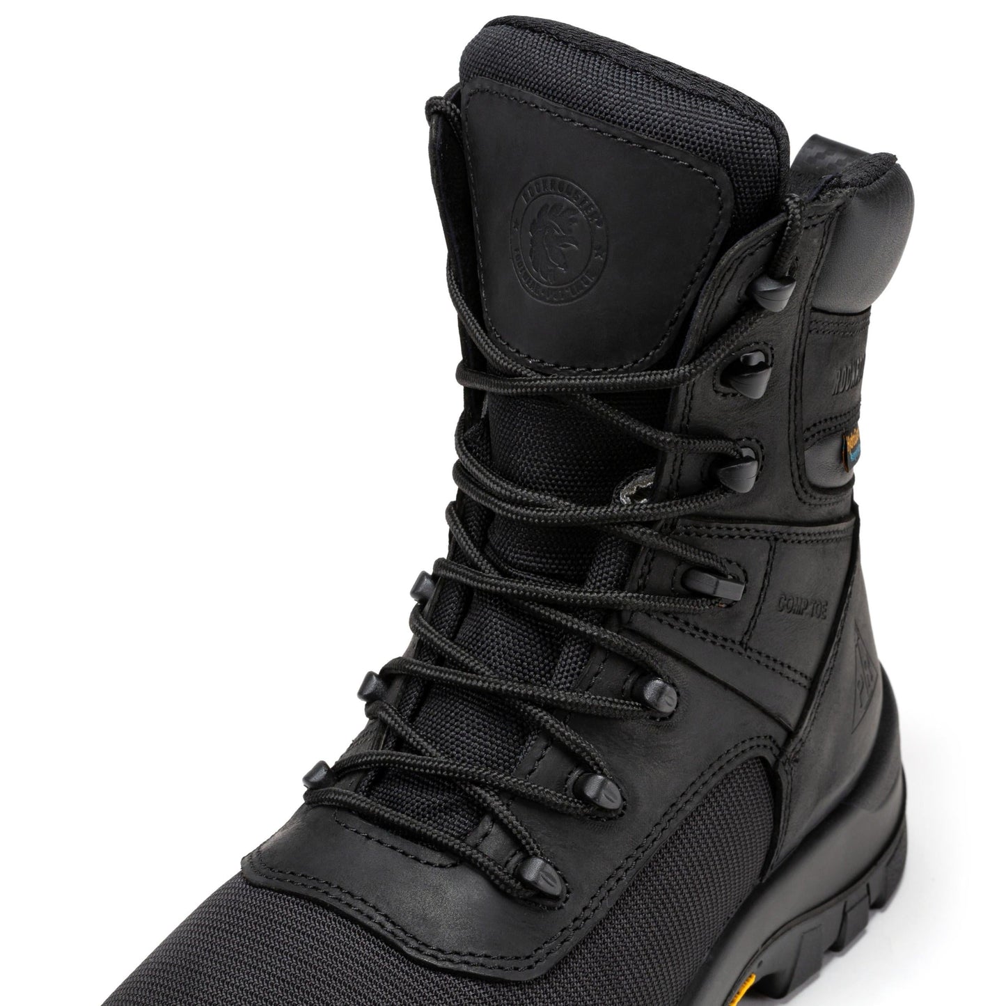 ROCKROOSTER Beaufort Men's Black 8 inch Waterproof Composite Toe Work Boots VAK830 Rock Rooster Footwear Inc
