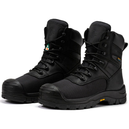 ROCKROOSTER Beaufort Men's Black 8 inch Waterproof Composite Toe Work Boots VAK830 Rock Rooster Footwear Inc