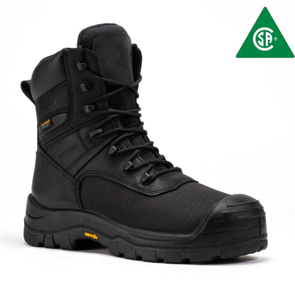 ROCKROOSTER Beaufort Men's Black 8 inch Waterproof Composite Toe Work Boots VAK830 Rock Rooster Footwear Inc