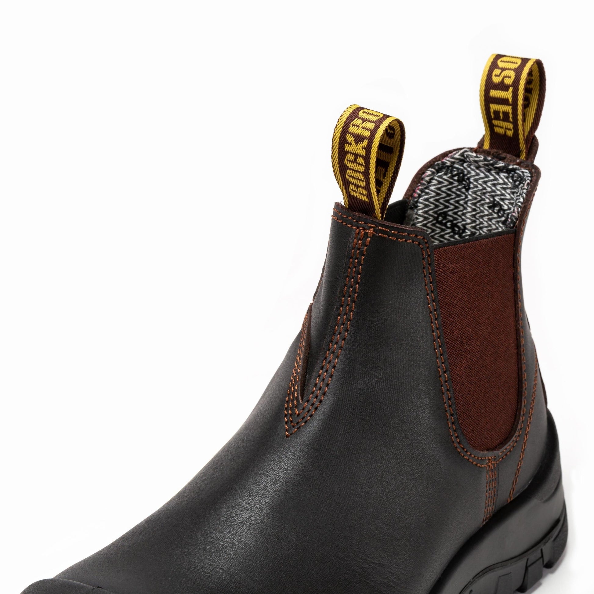 ROCKROOSTER Beaufort Men's Dark Brown 6 inch Composite Toe Pull-on Leather Work Boots VAK631 Rock Rooster Footwear Inc