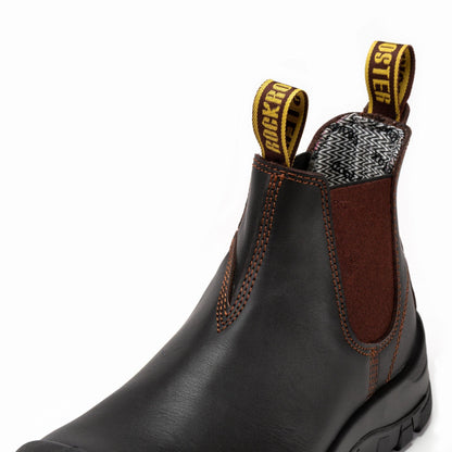 ROCKROOSTER Beaufort Men's Dark Brown 6 inch Composite Toe Pull-on Leather Work Boots VAK631 Rock Rooster Footwear Inc