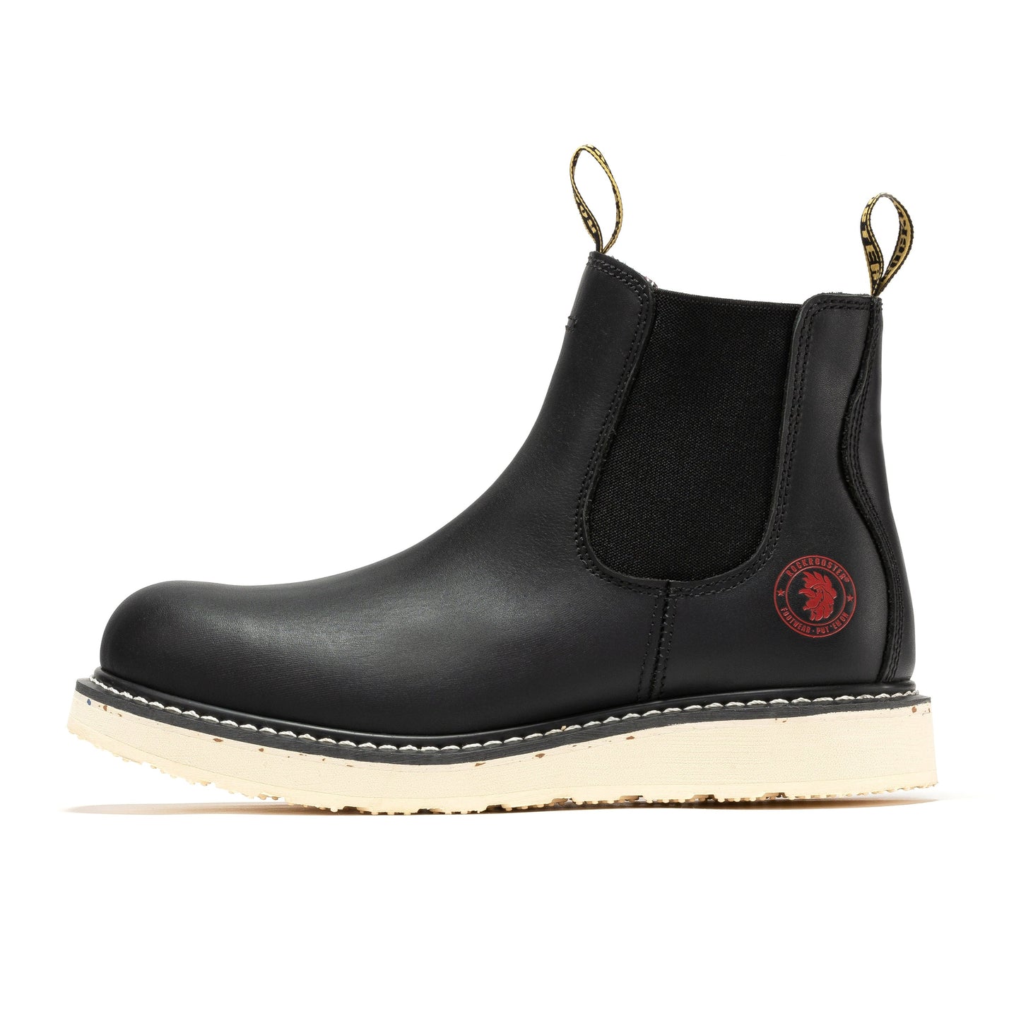ROCKROOSTER Capitola Men's 6 inch Black Steel Toe Wedge Work Boots SAP101 Rock Rooster Footwear Inc