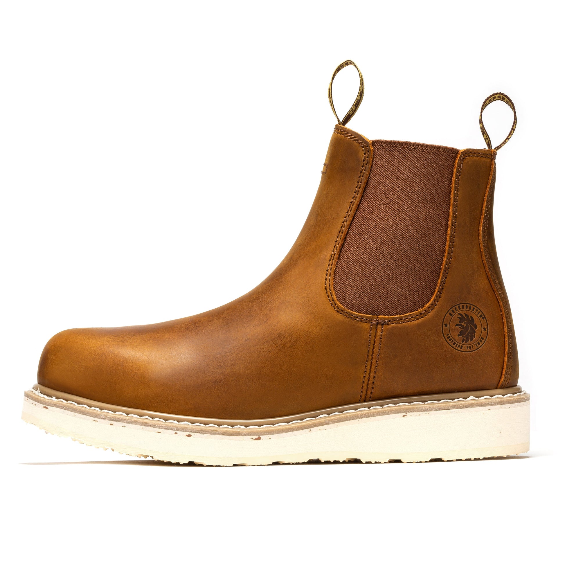 ROCKROOSTER Capitola Men's 6 inch Brown Wedge Work Boots SAP102 Rock Rooster Footwear Inc