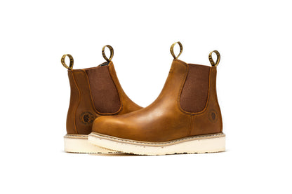 ROCKROOSTER Capitola Men's 6 inch Brown Wedge Work Boots SAP102 Rock Rooster Footwear Inc