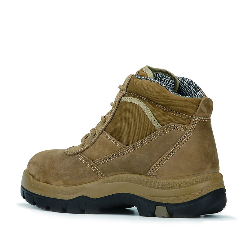 ROCKROOSTER Cortez Brown 6 Inch Steel Toe Leather Work Boots AK250 Rock Rooster Footwear Inc