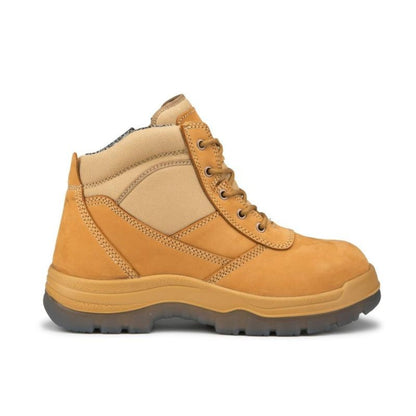 ROCKROOSTER Cortez Tan 6 Inch Zip-sided Steel toecap Leather Work Boots AK050 Rock Rooster Footwear Inc