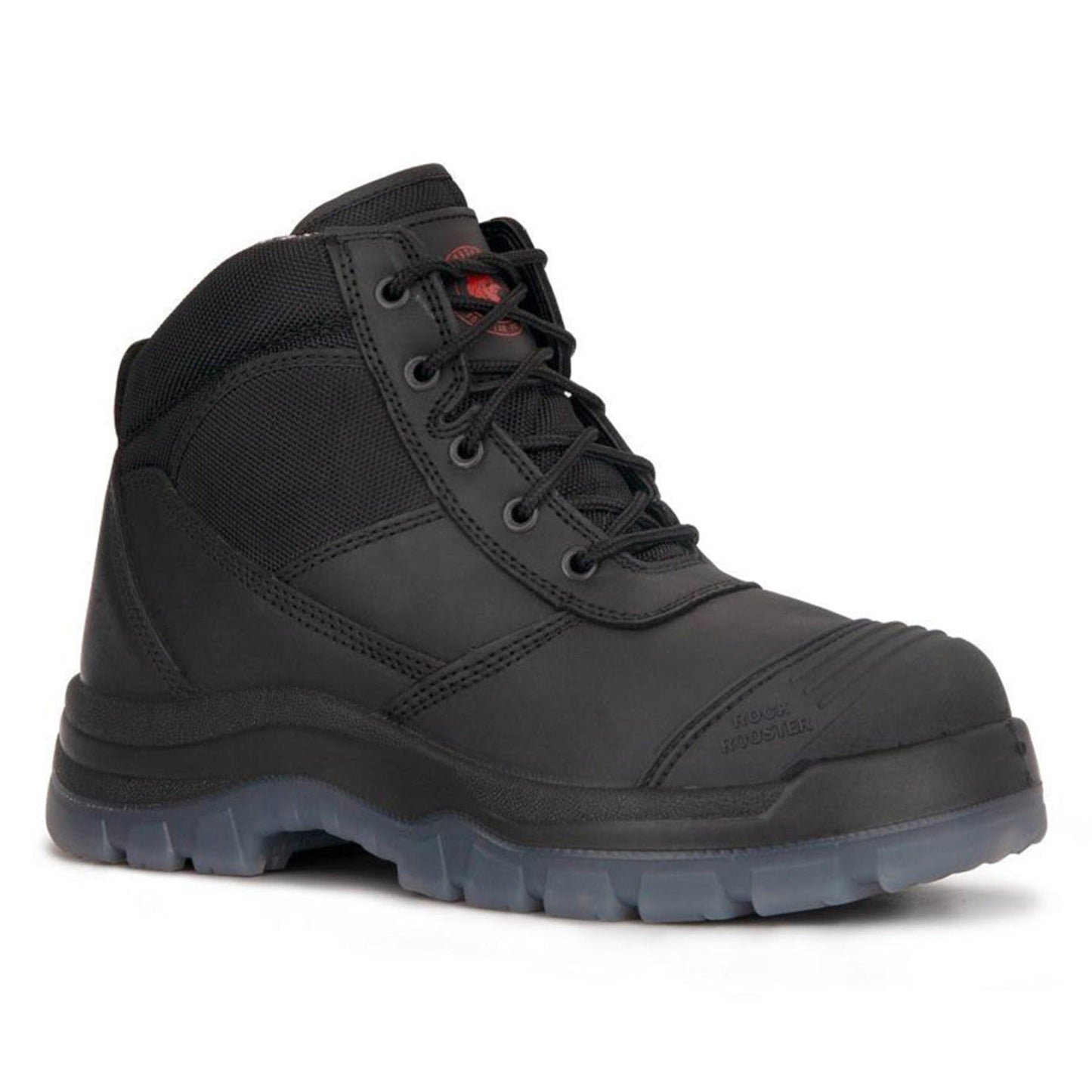 ROCKROOSTER Crisson Black 6 inch Zip sided Steel Toe Leather Work Boots AK050BK Rock Rooster Footwear Inc