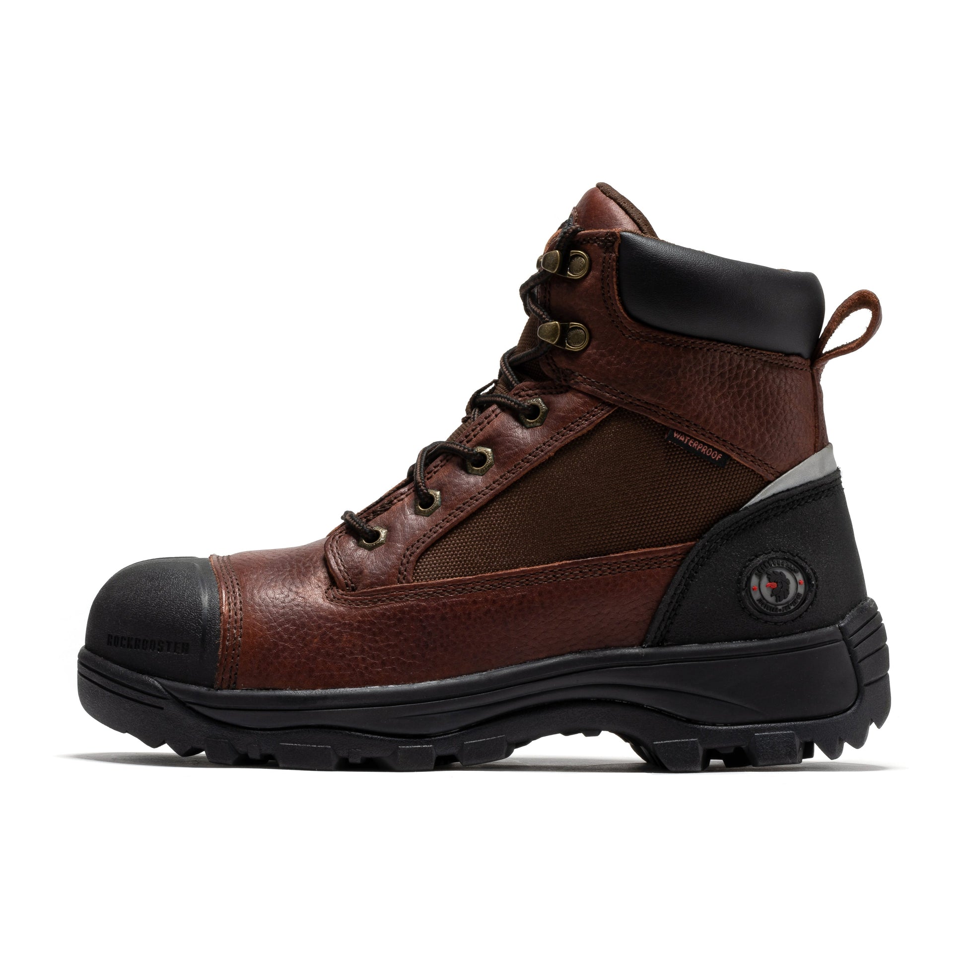 ROCKROOSTER Daviston 6 inch Brown Composite Toe Waterproof Work Boots AT872 Rock Rooster Footwear Inc