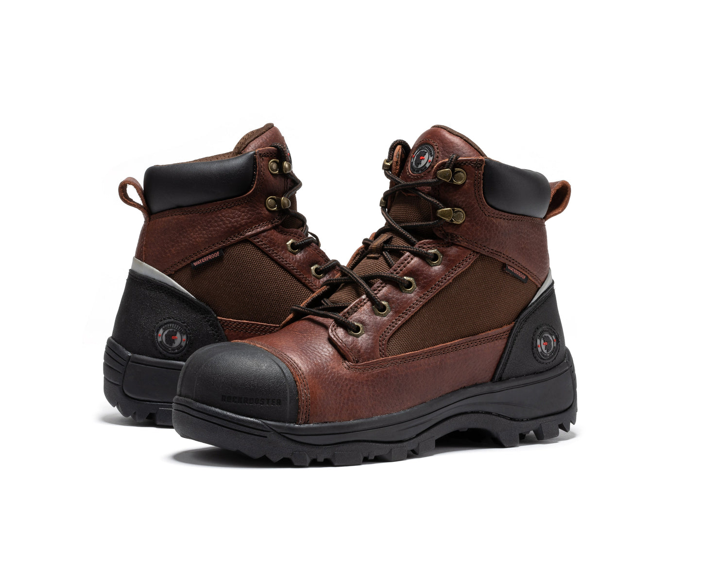 ROCKROOSTER Daviston 6 inch Brown Composite Toe Waterproof Work Boots AT872 Rock Rooster Footwear Inc