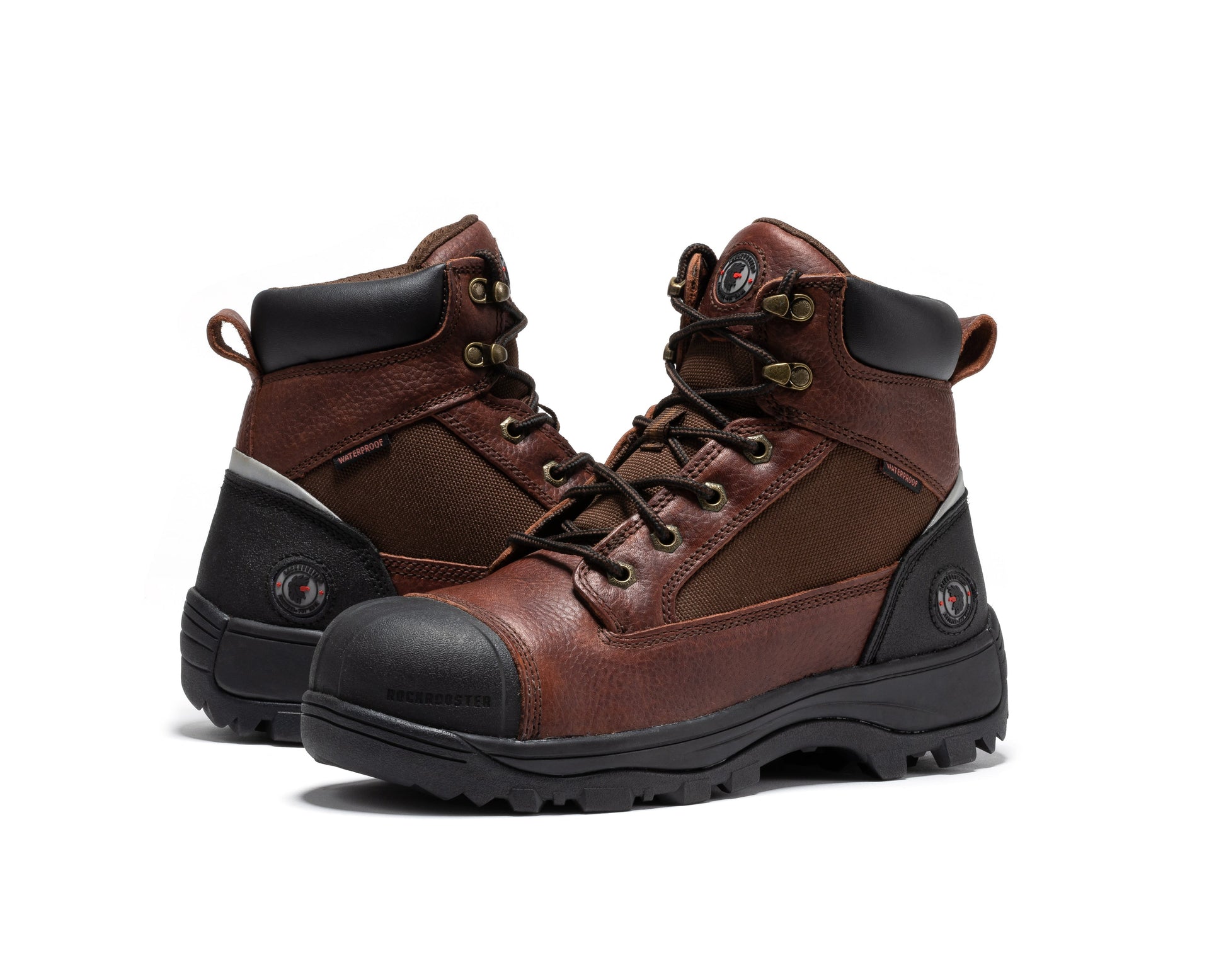 ROCKROOSTER Daviston 6 inch Brown Composite Toe Waterproof Work Boots AT872 Rock Rooster Footwear Inc