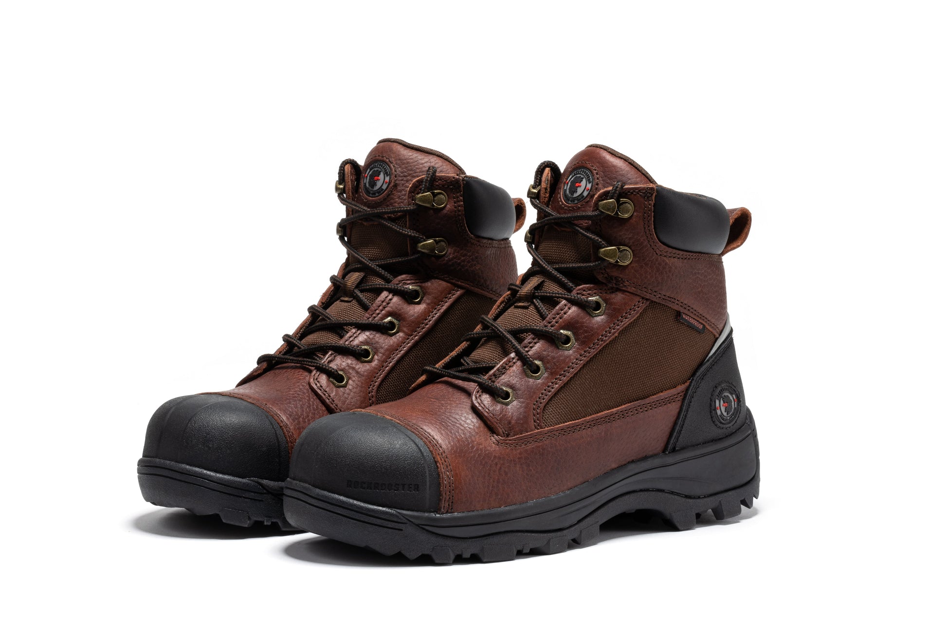 ROCKROOSTER Daviston 6 inch Brown Composite Toe Waterproof Work Boots AT872 Rock Rooster Footwear Inc