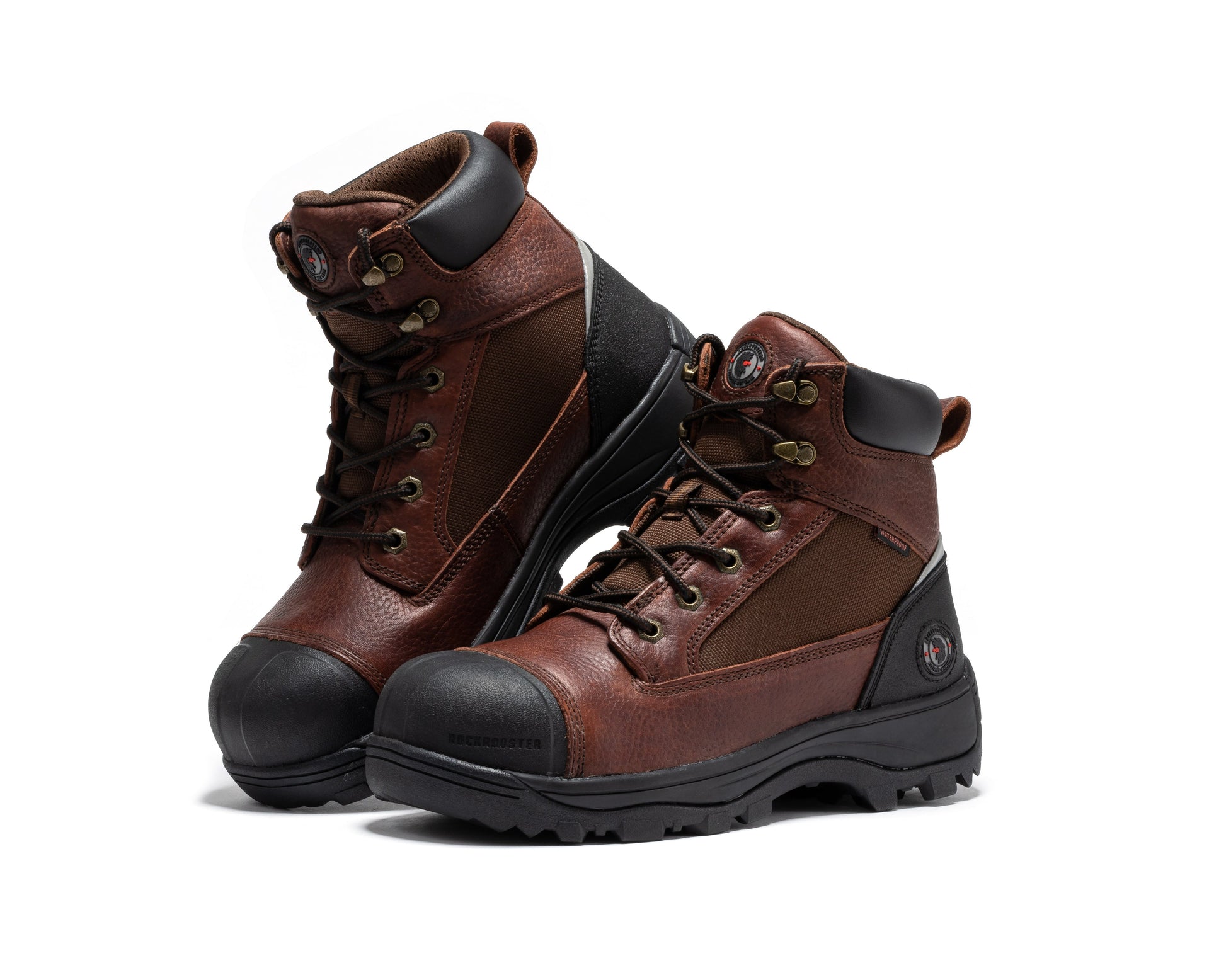 ROCKROOSTER Daviston 6 inch Brown Composite Toe Waterproof Work Boots AT872 Rock Rooster Footwear Inc