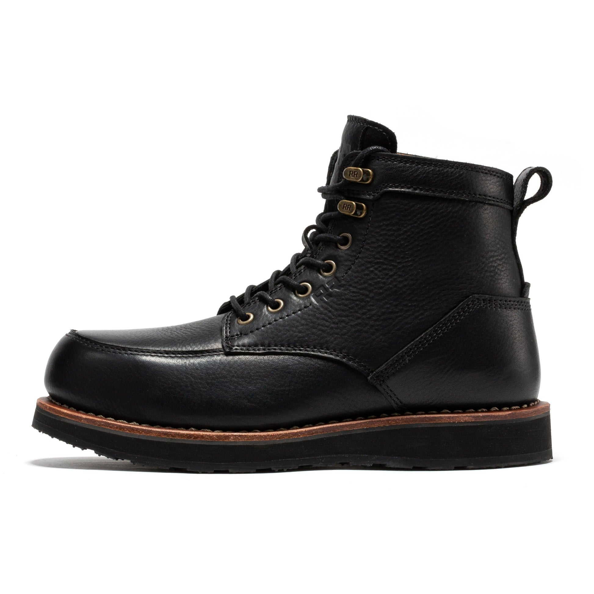 ROCKROOSTER Edgewood Men's 6 Inch Black Steel Toe Wedge Work Boots SAP610BK Rock Rooster Footwear Inc