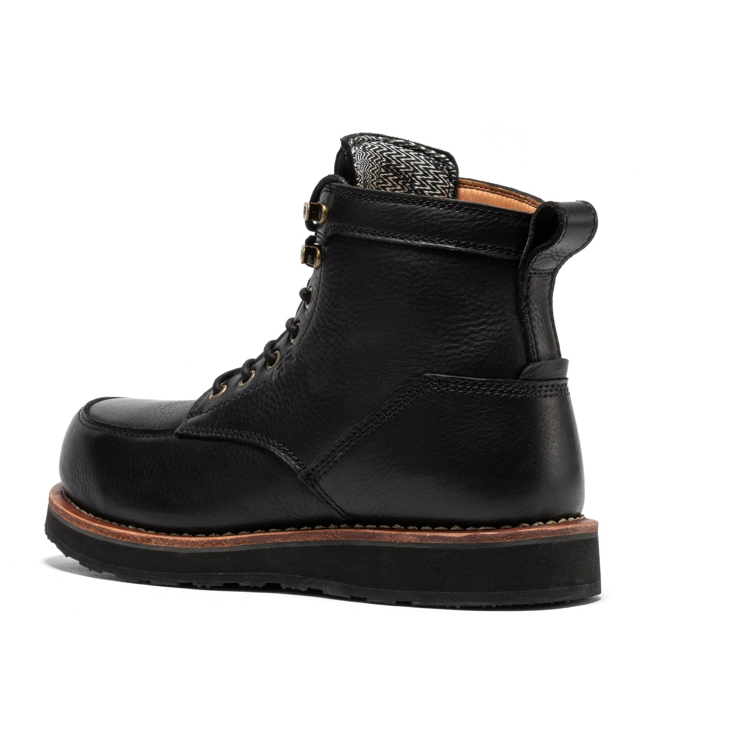 ROCKROOSTER Edgewood Men's 6 Inch Black Steel Toe Wedge Work Boots SAP610BK Rock Rooster Footwear Inc